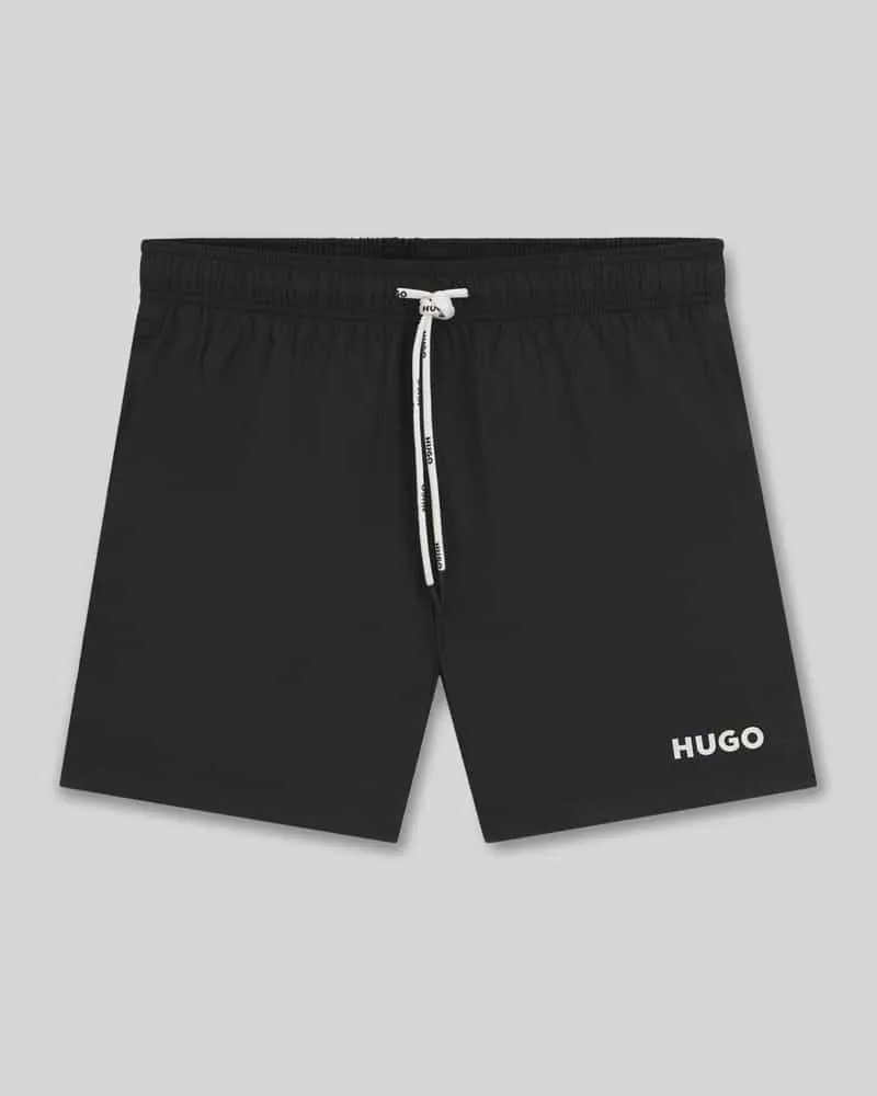 HUGO BOSS Badeshorts mit Label Print Modell 'HAITI Black