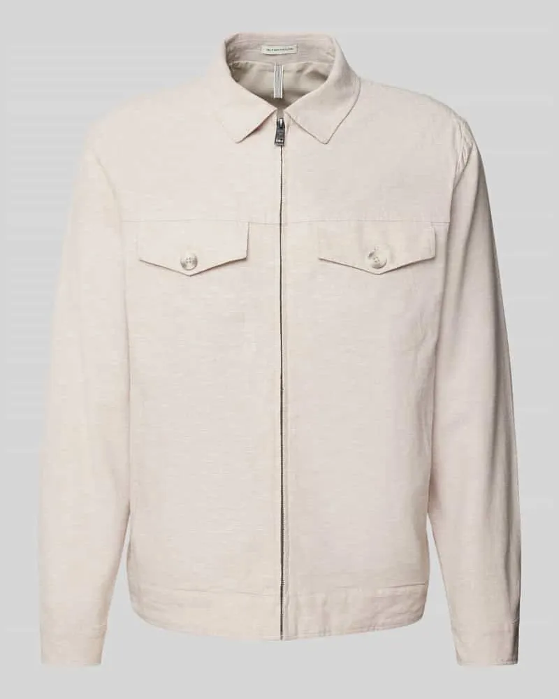 Tom Tailor Regular Fit Hemdjacke aus Leinen-Baumwoll-Mix 