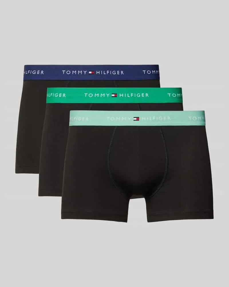 Tommy Hilfiger Slim Fit Trunks aus Baumwoll-Mix im 3er-Pack Gruen