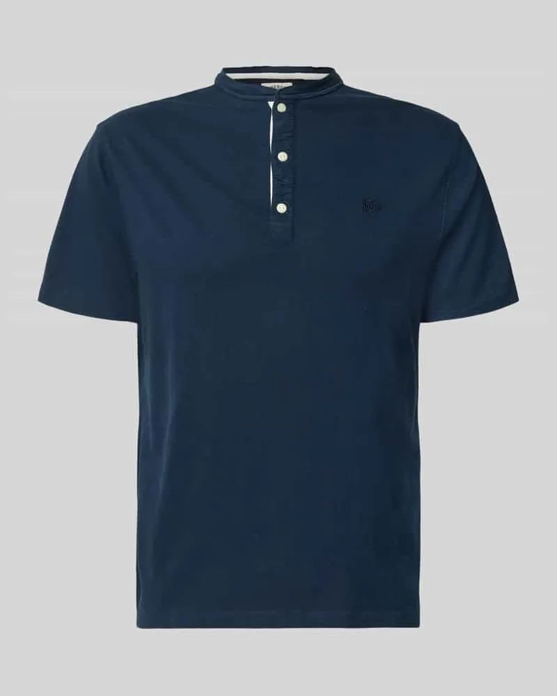 Superdry. T-Shirt mit kurzer Knopfleiste Marine