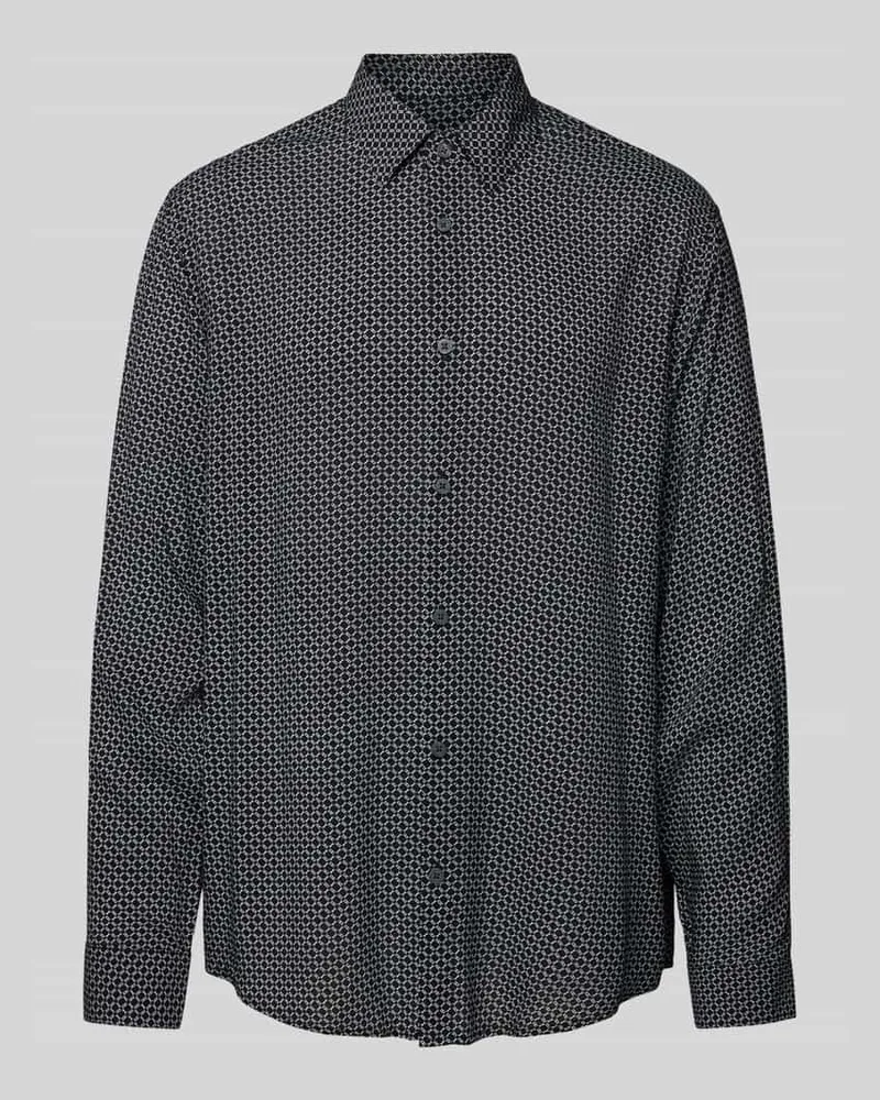 Armani Exchange Regular Fit Freizeithemd aus Viskose mit Knopfleiste 