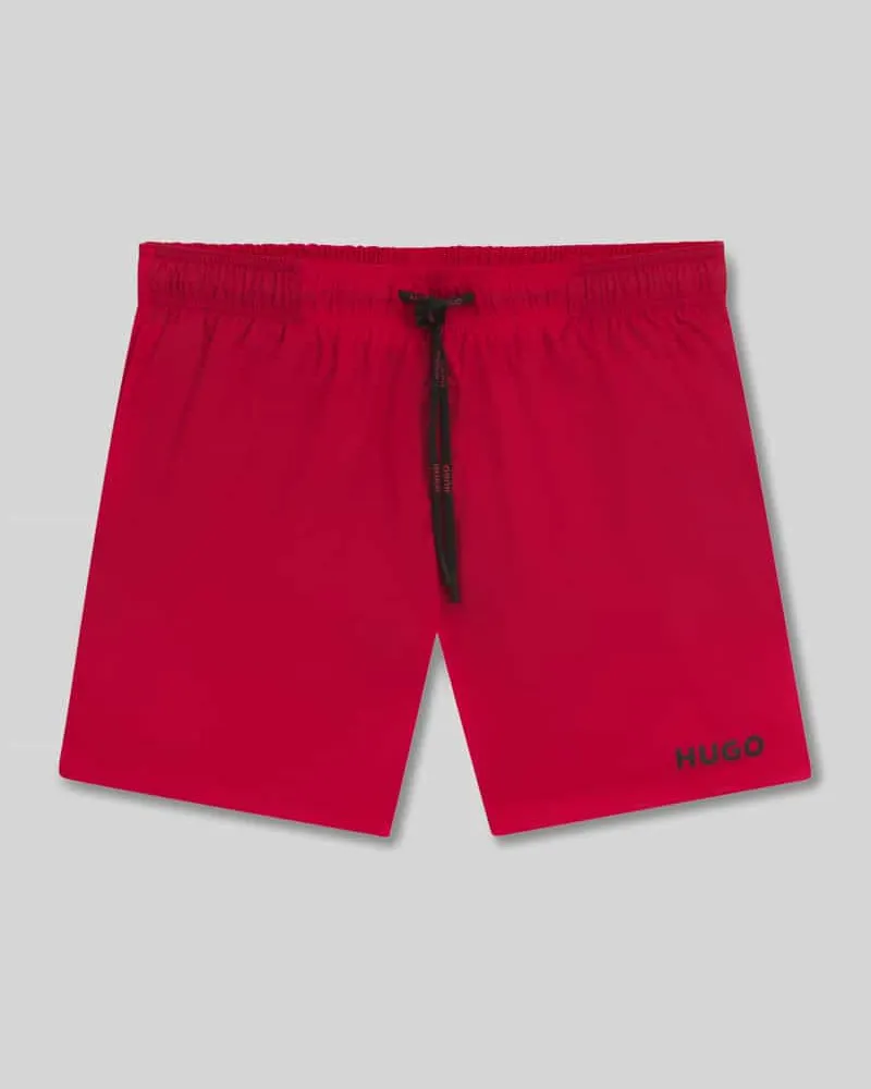 HUGO BOSS Badeshorts mit Label Print Modell 'HAITI Rot
