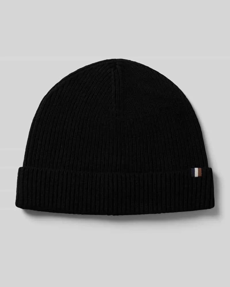 Bugatti Beanie mit Schurwoll-Anteil Black