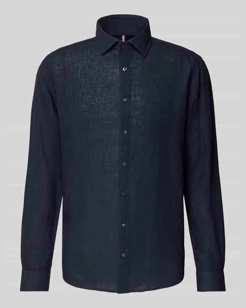 cinque Regular Fit Freizeithemd aus Leinen-Baumwoll-Mix Modell 'STEVEN Marine