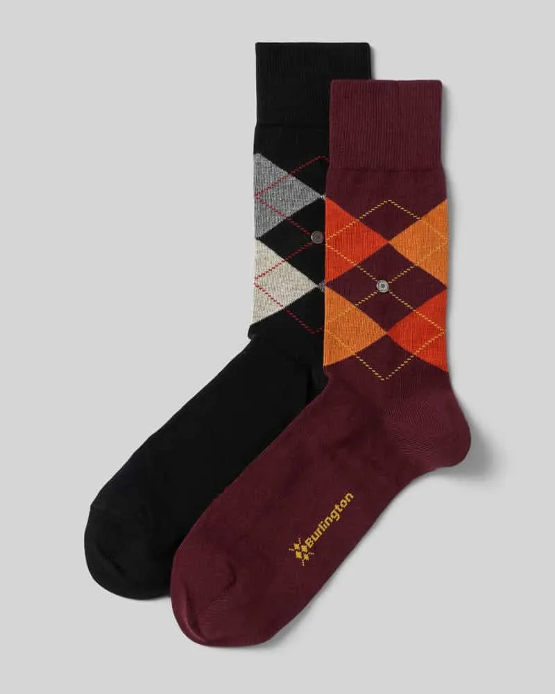 Burlington Socken mit grafischem Muster in Geschenkbox als 2er-Pack Bordeaux