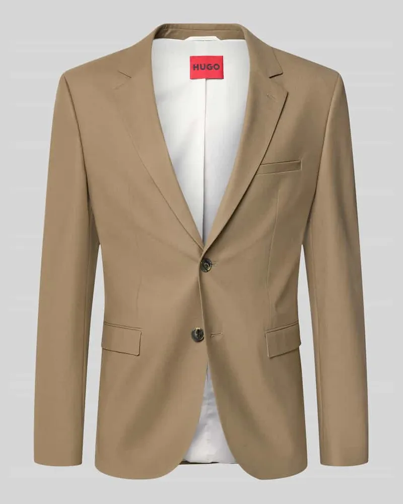 HUGO BOSS Super Slim Fit Sakko aus Woll-Mix Modell 'Arti 253X Beige