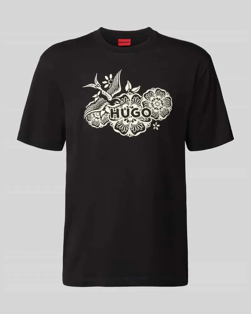 HUGO BOSS Regular Fit T-Shirt aus reiner Baumwolle Modell 'DANGEN Black