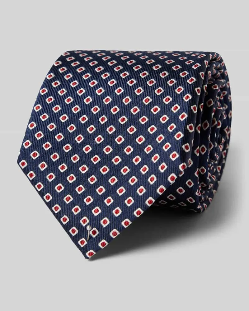 Blick Krawatte aus Seide mit Allover-Muster Marine