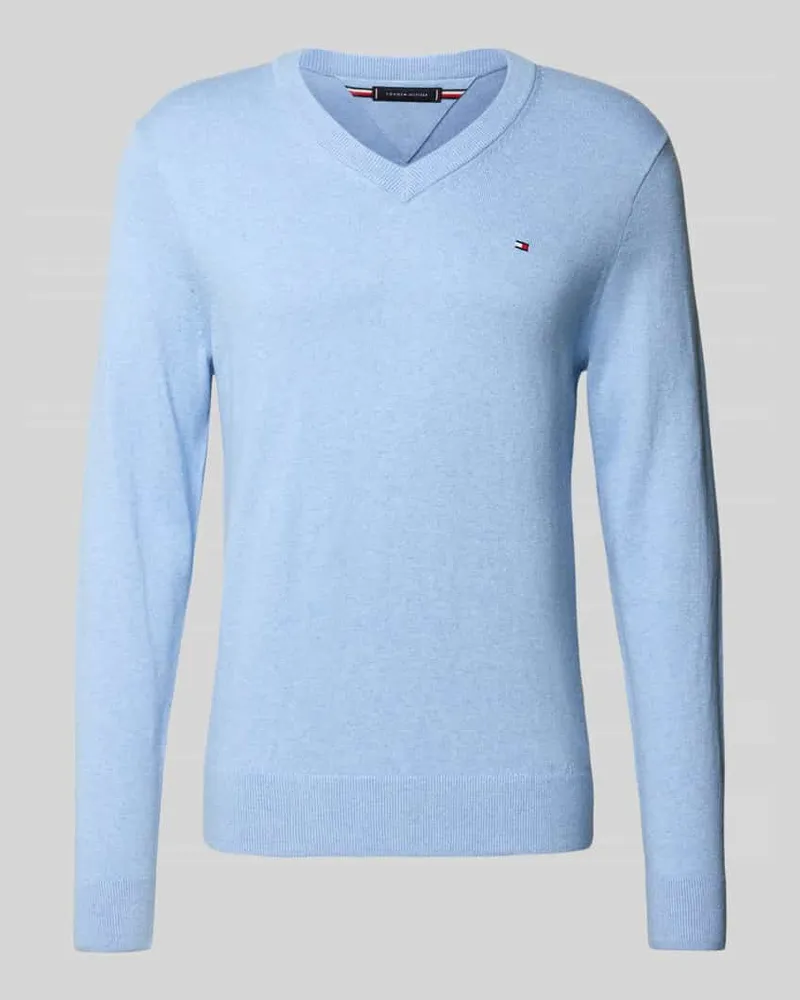 Tommy Hilfiger Regular Fit Pullover aus Baumwoll-Kaschmir-Mix Hellblau