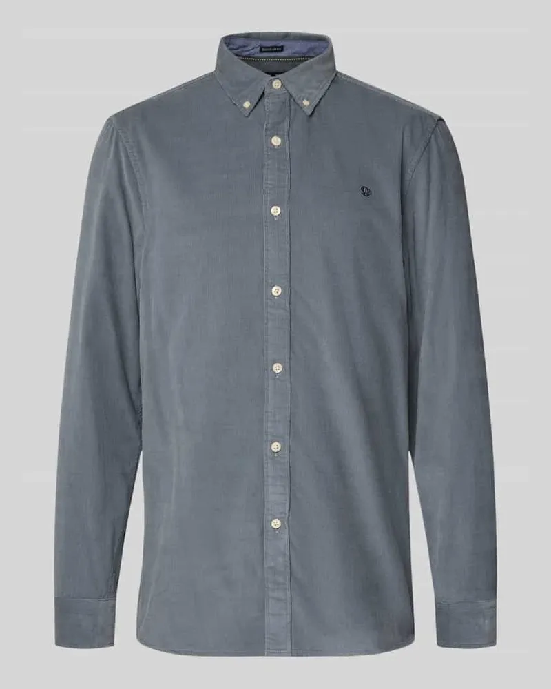 Superdry. Freizeithemd mit Label-Stitching Blau