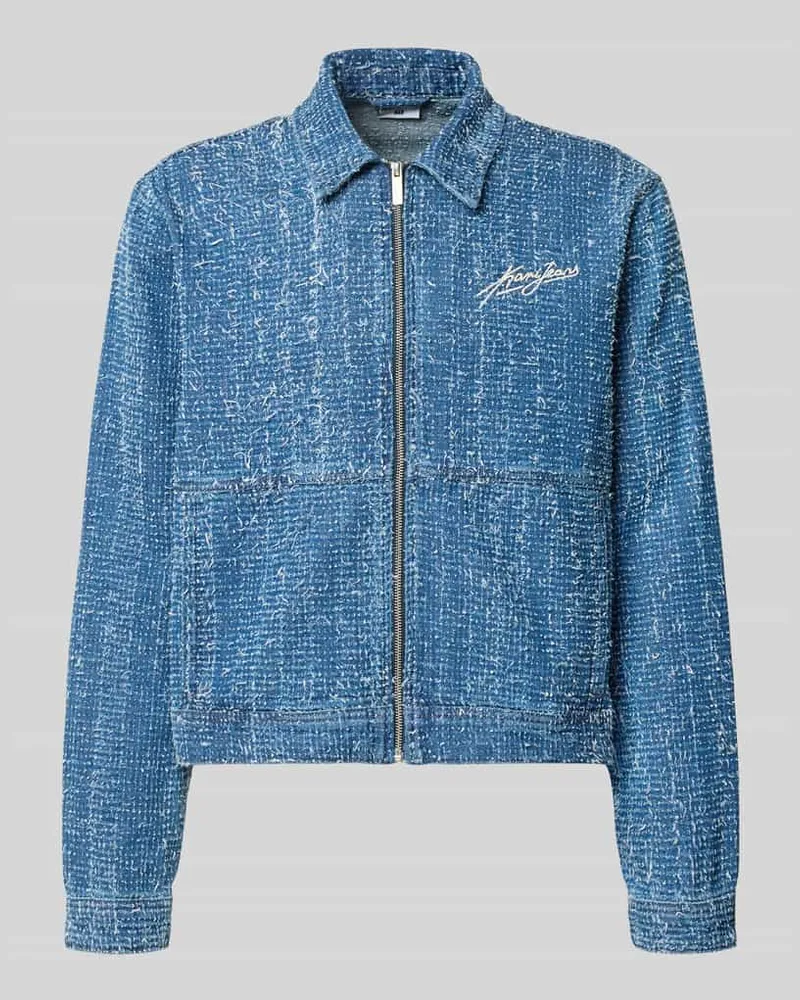 Karl Kani Regular Fit Jacke in Denim-Optik mit Strukturmuster Jeansblau