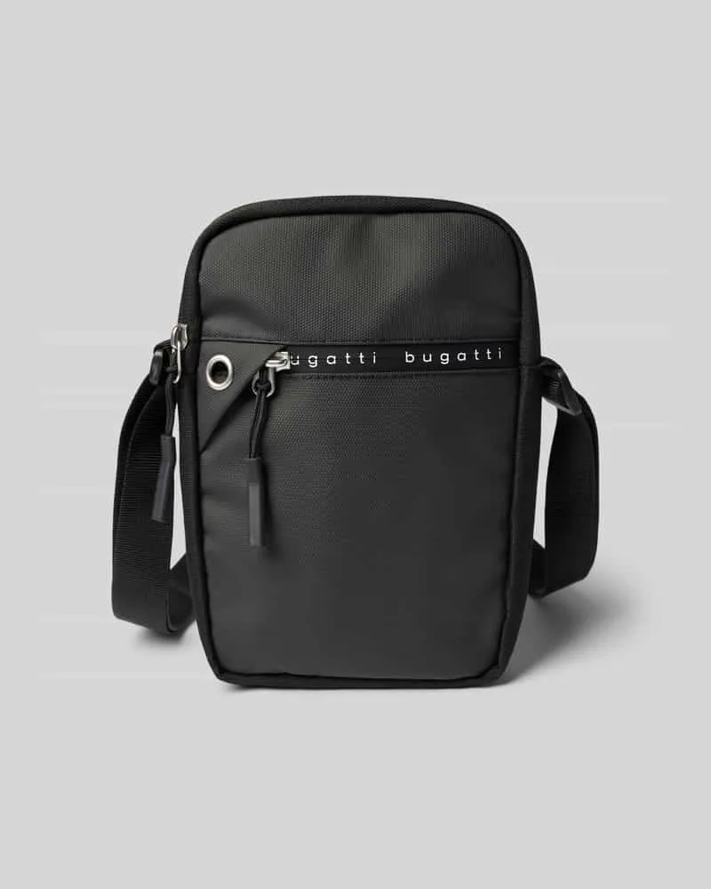 Bugatti Crossbody Bag mit Label-Print Modell 'Blanc Black