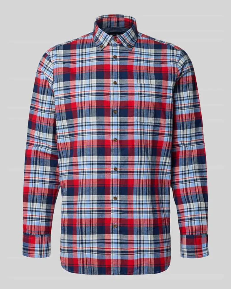 Christian Berg Freizeithemd mit Button-down-Kragen Marine