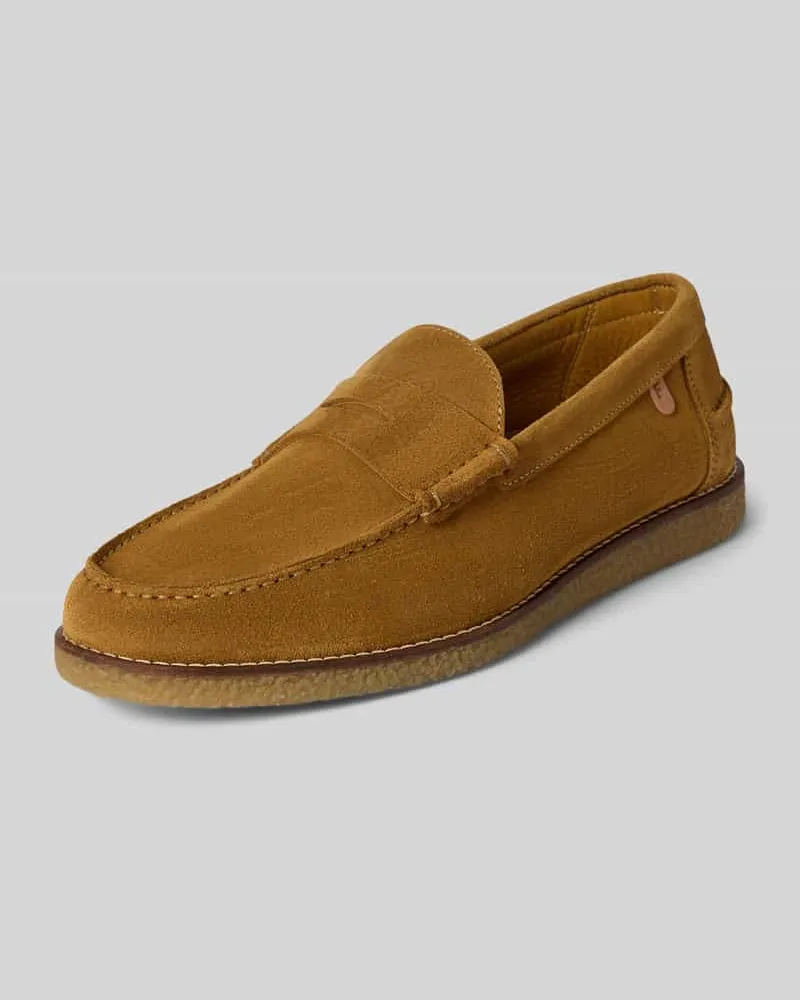 Floris van Bommel Loafers aus Leder Modell 'De Krepper Cognac