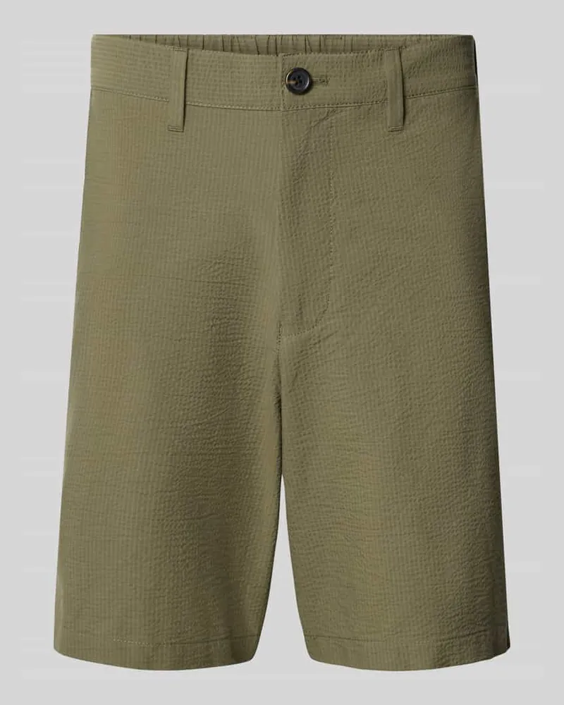 Selected Homme Regular Fit Bermudas aus Baumwoll-Mix Modell 'KARL Oliv