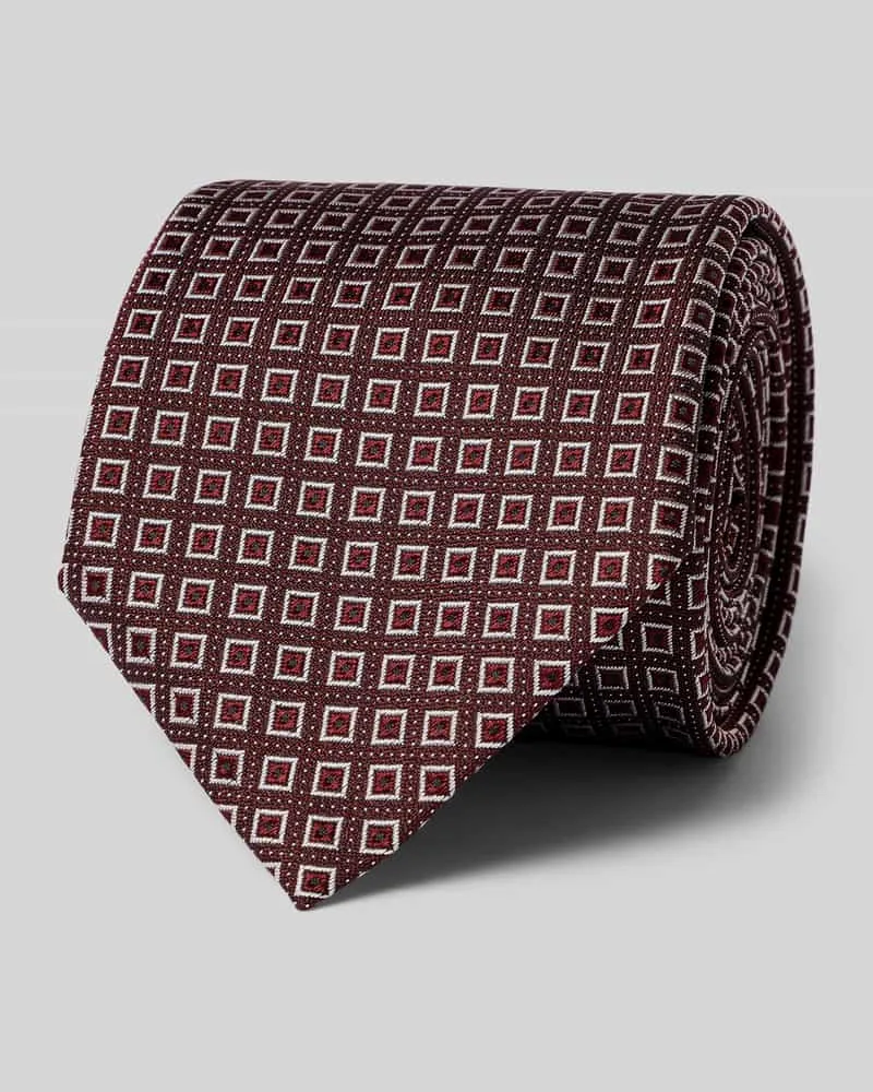 HUGO BOSS Krawatte aus Seide-Mix mit Allover-Muster Rot