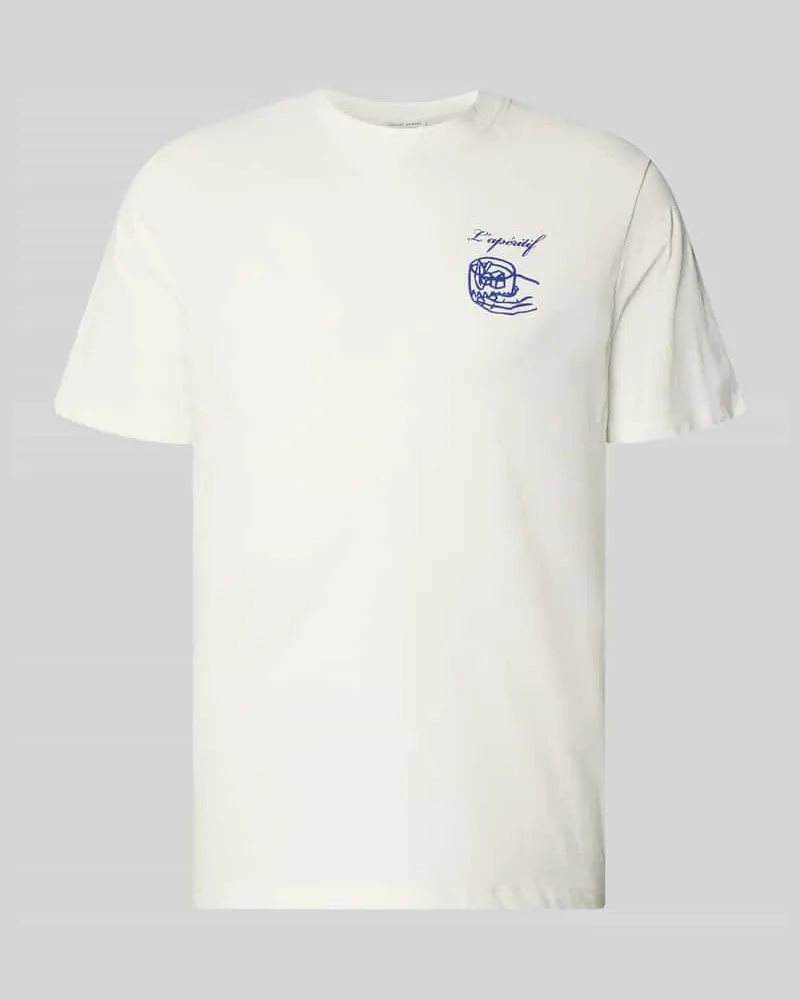 Casual Friday T-Shirt mit Motiv-Print Modell 'EGEBJERG Weiss