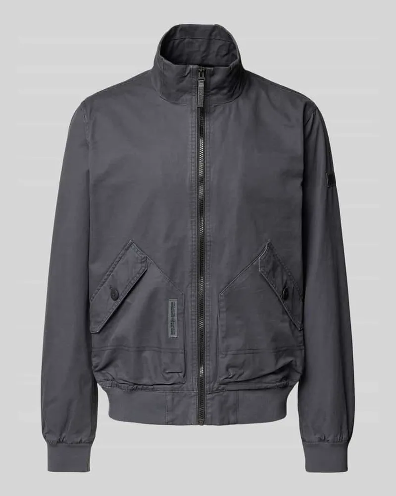 S.Oliver Regular Fit Blouson mit Kontrast-Details Anthrazit
