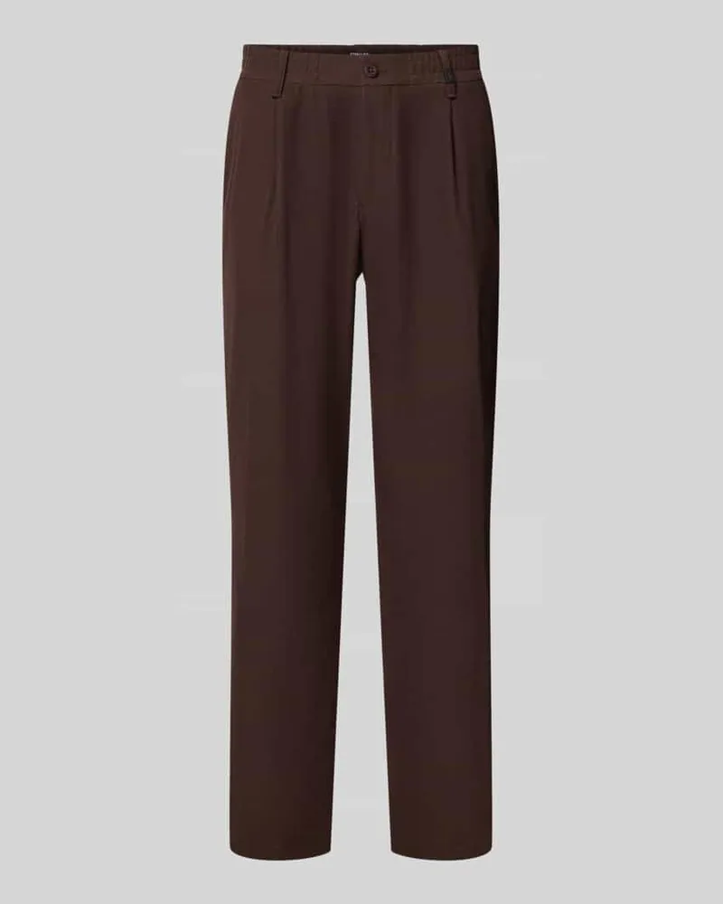 Strellson Relaxed Fit Bundfaltenhose mit Logo-Detail Modell 'Lui Schoko