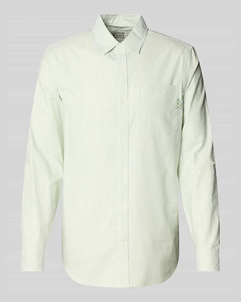 Scotch&Soda Regular Fit Freizeithemd mit Brusttasche Hellgruen
