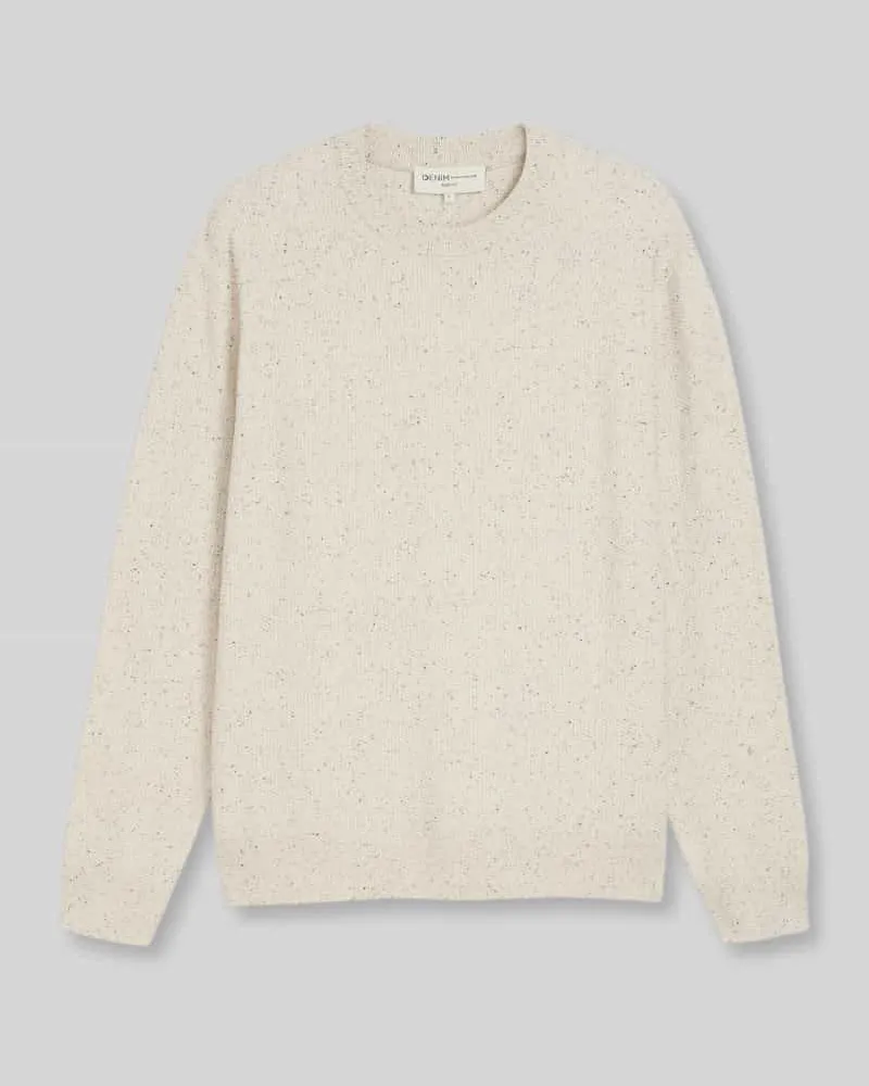Tom Tailor Pullover aus reiner Baumwolle mit Crew Neck Offwhite