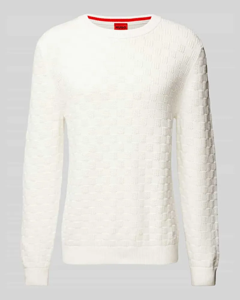 HUGO BOSS Strickpullover mit Rundhalsausschnitt Modell 'Selio 
