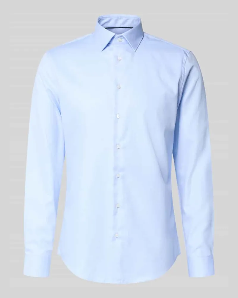 JAKE*S Slim Fit Business-Hemd mit Kentkragen Bleu