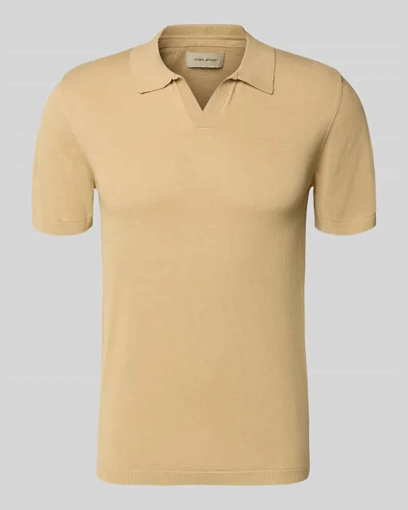 Blend Regular Fit Poloshirt in Strick-Optik Modell 'Bray Beige