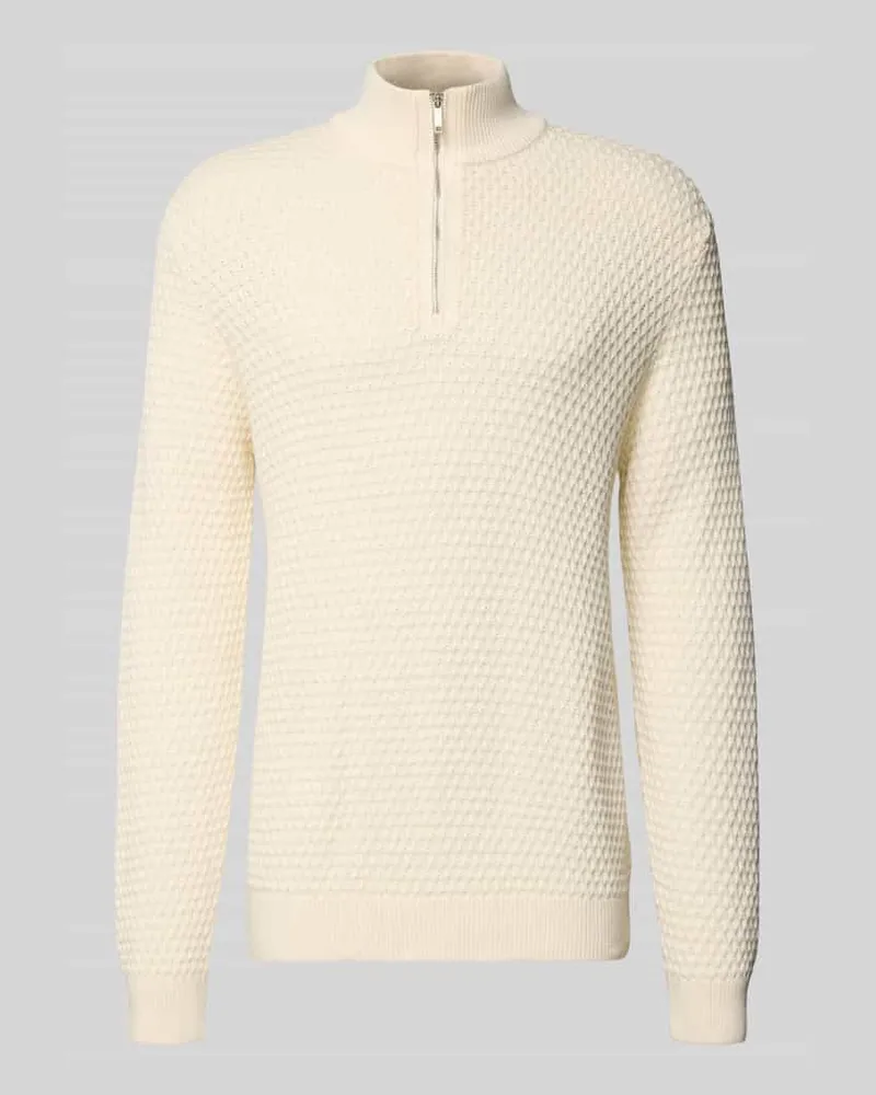 McNeal Strickpullover mit gerippten Abschlüssen Ecru