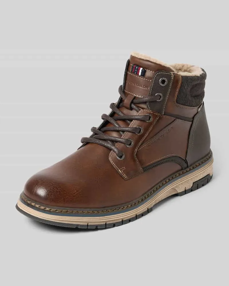 Tom Tailor Schnürstiefel mit Warmfutter Modell 'Olwin Cognac