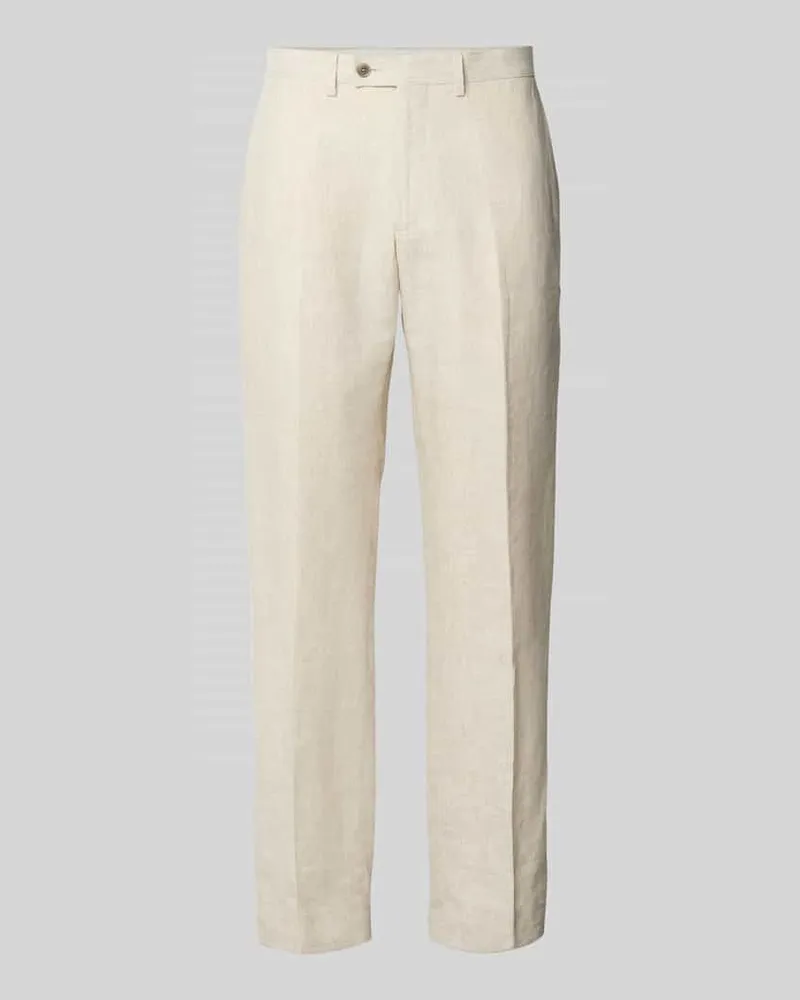 Christian Berg Leinenhose mit Gesäßtaschen Beige