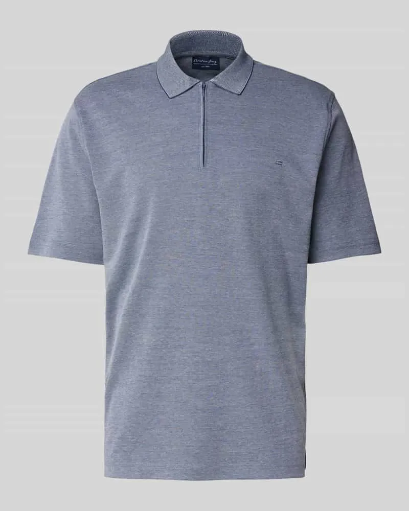 Christian Berg Poloshirt mit Polokragen Jeansblau