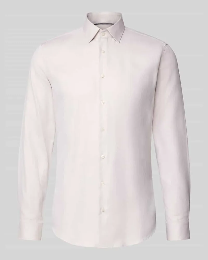 JAKE*S Slim Fit Businesshemd aus reiner Baumwolle Taupe