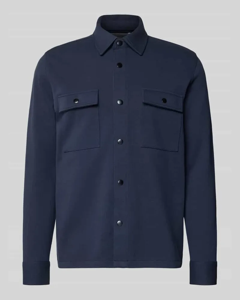 Selected Regular Fit Hemdjacke mit Brusttaschen Modell 'JACKIE Marine