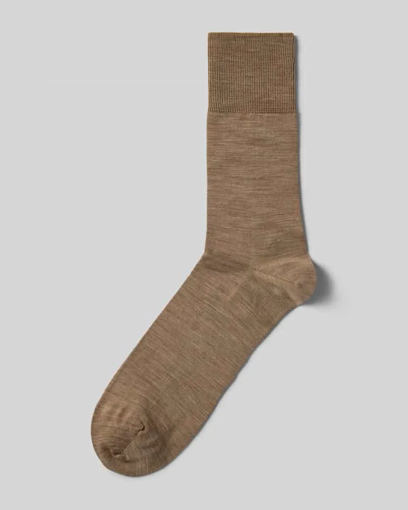 Falke Socken mit geripptem Abschluss Beige