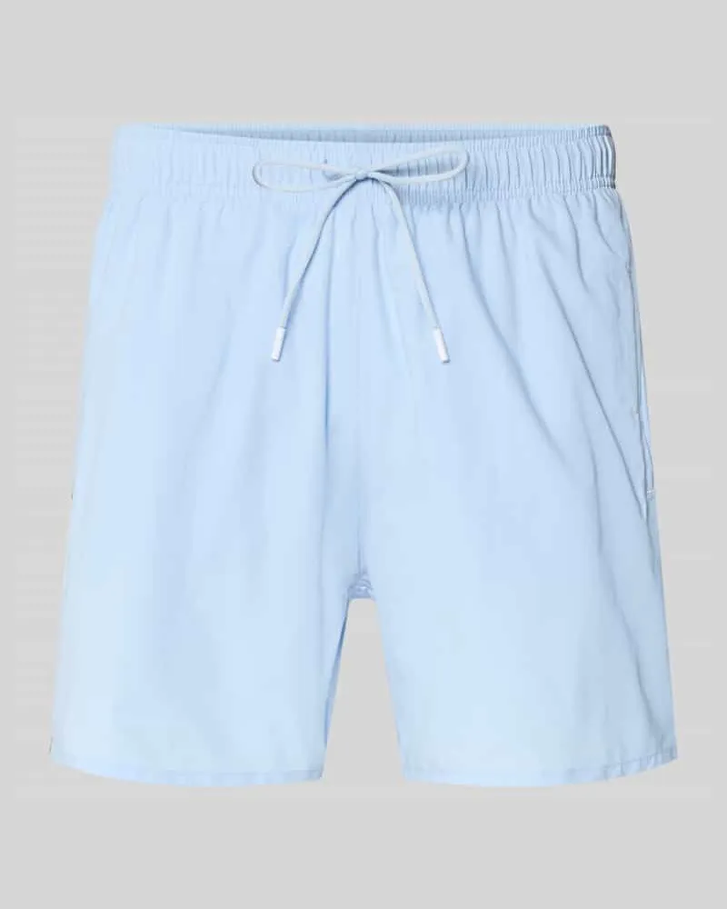 HUGO BOSS Badeshorts mit Label Stitching Modell 'ICONIC Hellblau