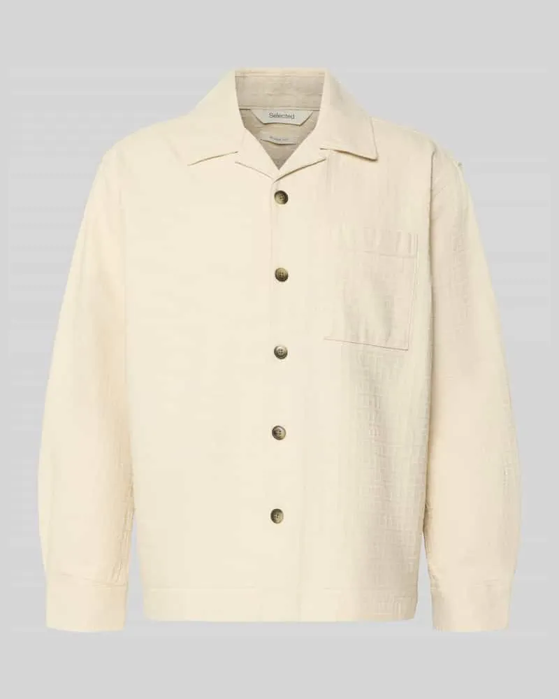 Selected Homme Relaxed Fit Freizeithemd aus reiner Baumwolle Modell 'RLXRAY Sand