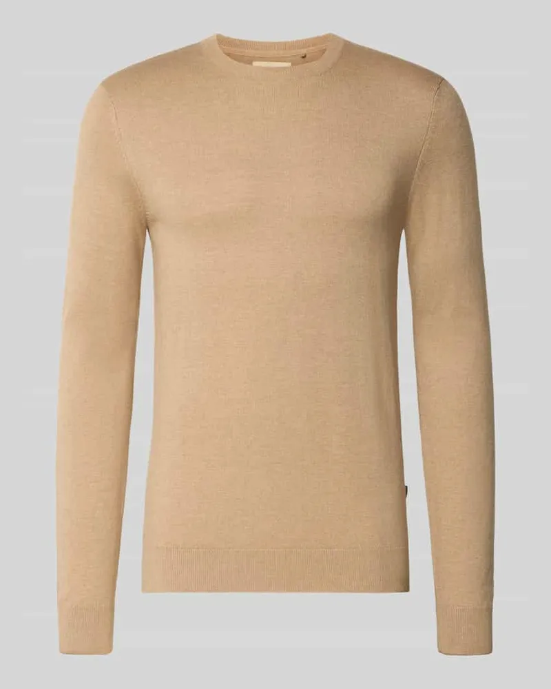 Blend Strickpullover mit Rundhalsausschnitt Modell 'BAGGE Beige