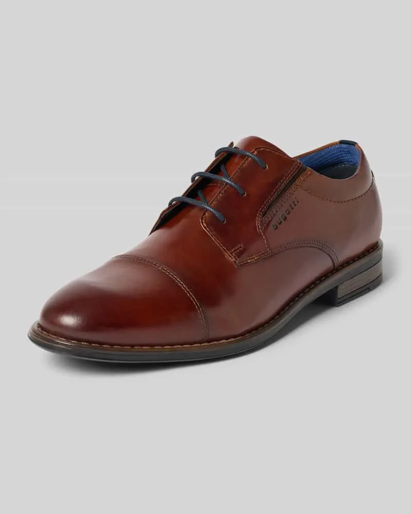 Bugatti Schnürschuhe aus echtem Leder Modell 'Amros Cognac