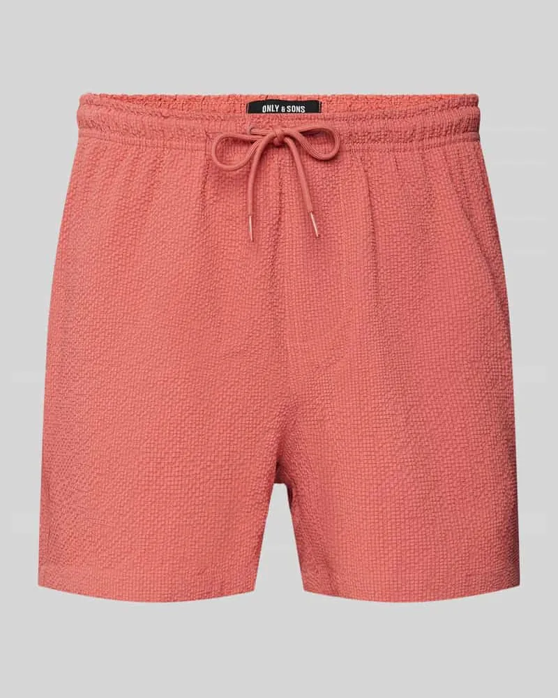 Only & Sons Regular Fit Badehose mit Strukturmuster Modell 'TED LIFE 