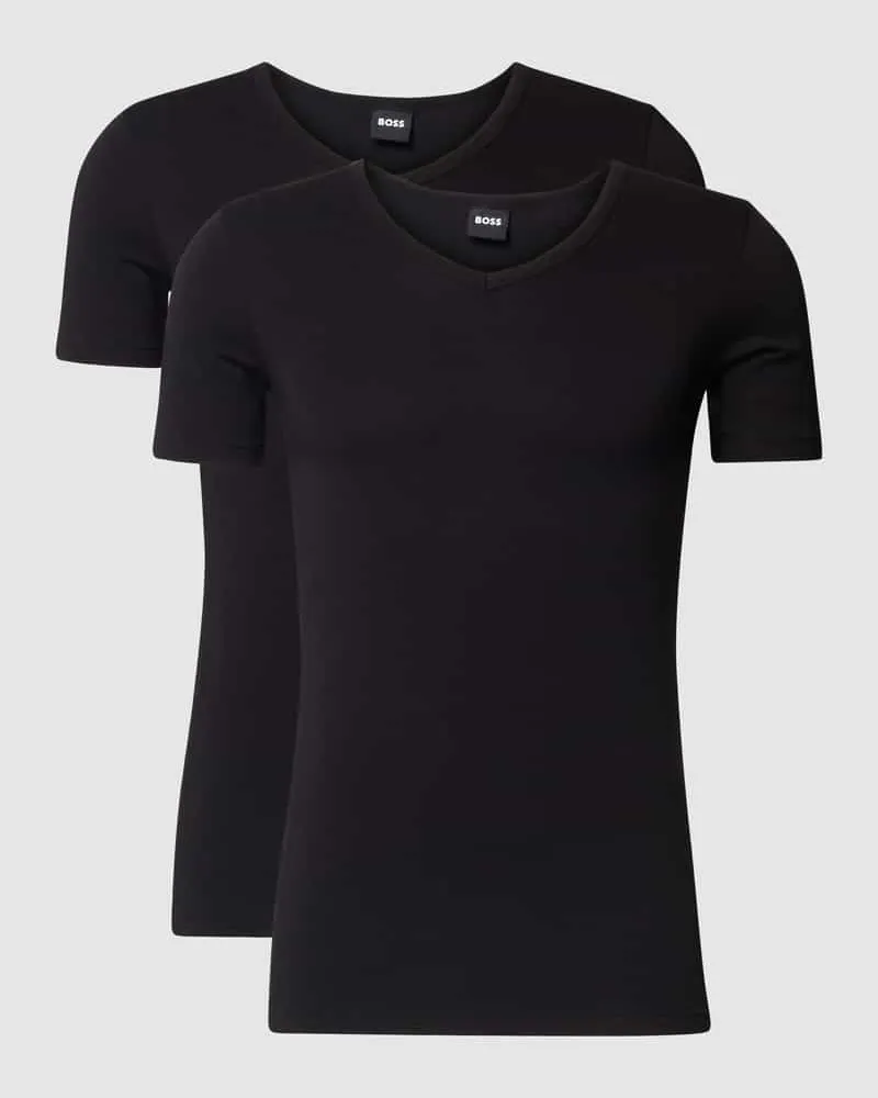 HUGO BOSS T-Shirt mit V-Ausschnitt im 2er-Pack Modell 'Modern 