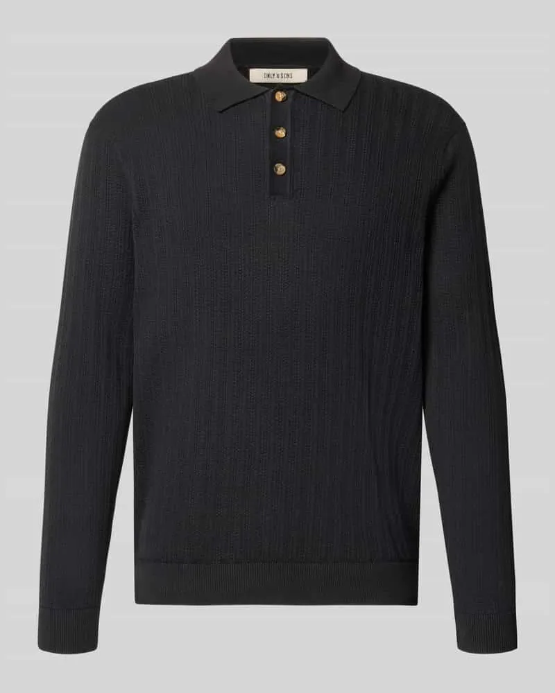 Only & Sons Regular Fit Poloshirt aus Baumwoll-Mix Modell 'MOON Black
