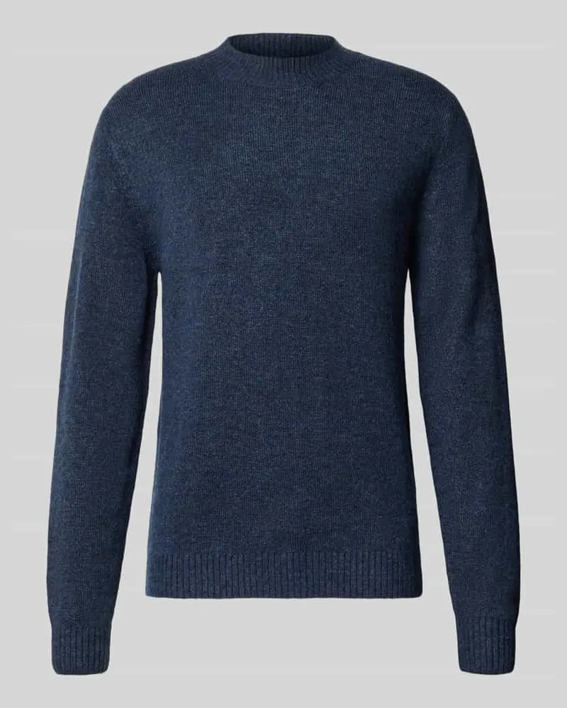 McNeal Regular Fit Strickpullover mit gerippten Abschlüssen Dunkelblau