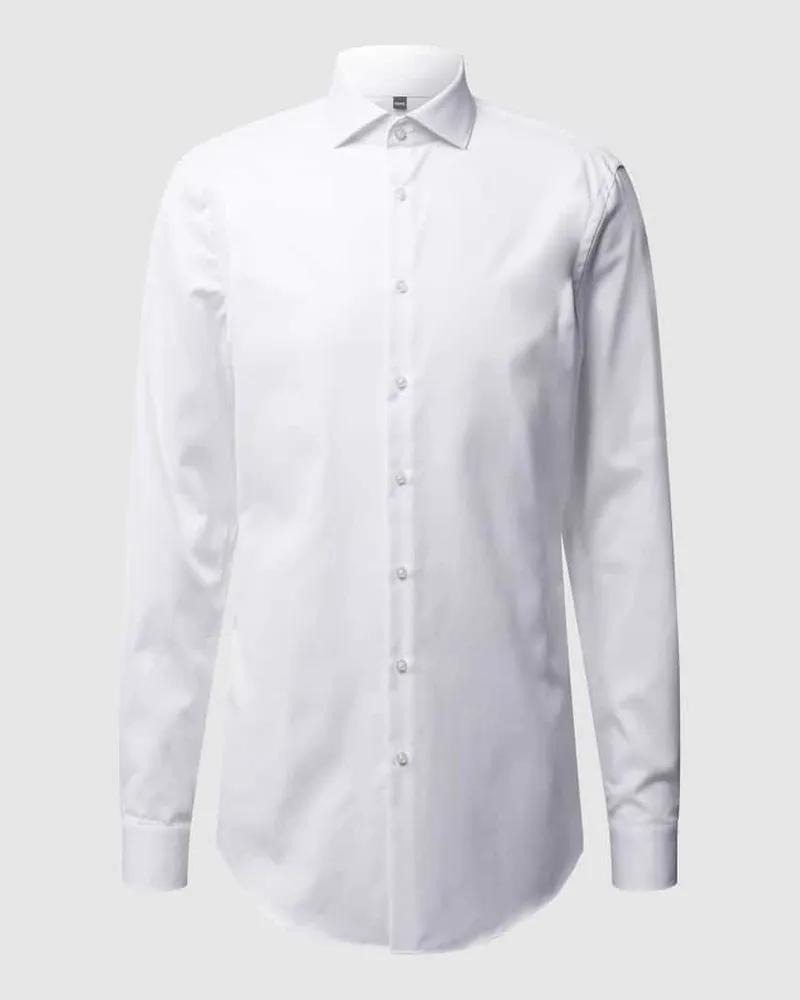 JAKE*S Slim Fit Businesshemd aus Twill mit extra langem Arm 