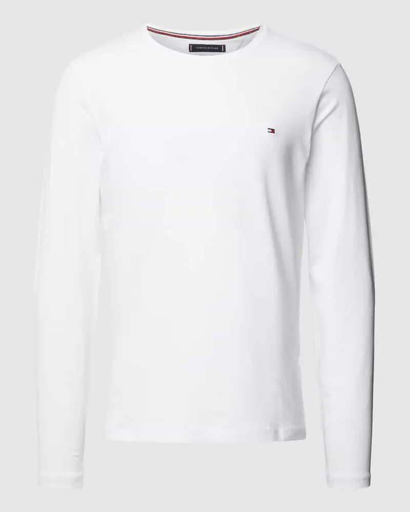 Tommy Hilfiger Slim Fit Longsleeve mit Label-Stitching 