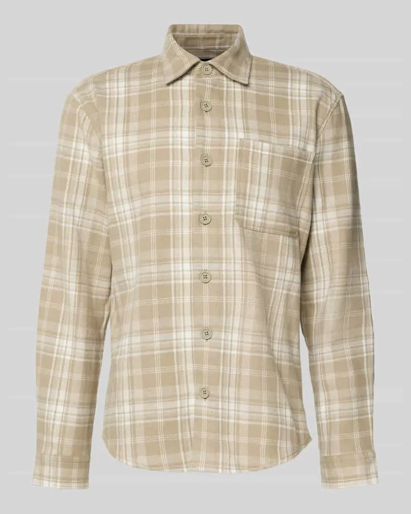 McNeal Relaxed Fit Freizeithemd aus Flanell mit Kentkragen Mud