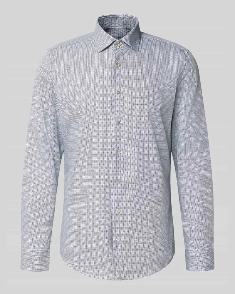 Seidensticker Slim Fit Business-Hemd im Allover-Look Modell 'New Kent Marine