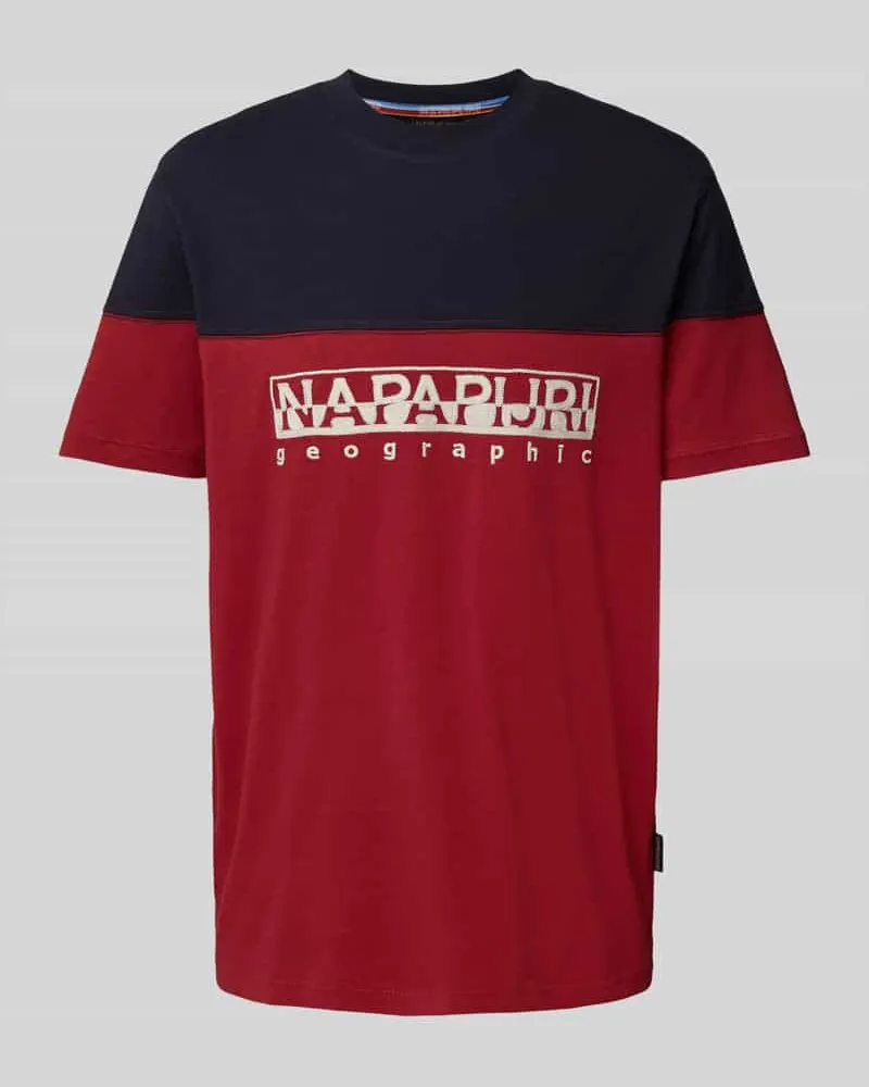 Napapijri T-Shirt mit Label-Stitching Modell 'SATURNIA Marine