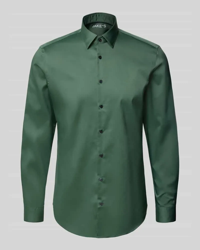 JAKE*S Slim Fit Business-Hemd mit Kentkragen 