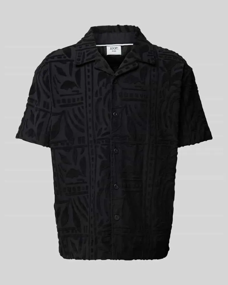 JOOP! Regular Fit Freizeithemd mit Strukturmuster Modell 'Isidor Black